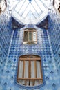 Antonio Gaudi house Casa Batllo interior details Ã¢â¬â widows in inner second-level space Royalty Free Stock Photo